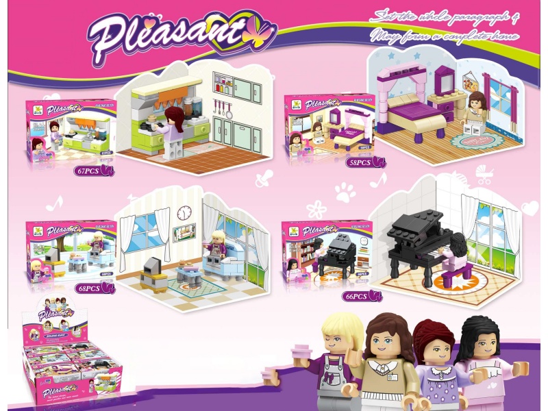 Girls Series - Indoor Scene Small Lego-Style Building Blocks