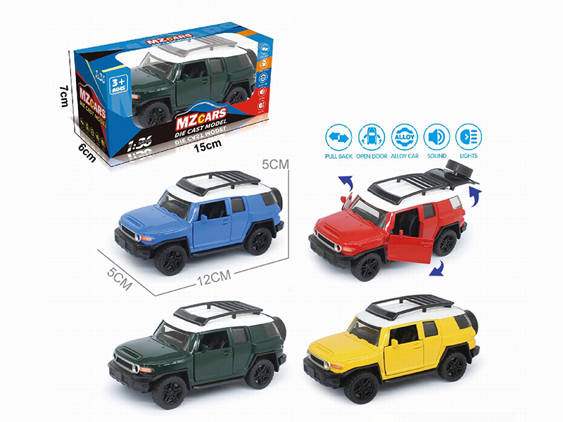 1:36 Pull Back Alloy Off-Road Vehicle(3 Doors Can Open)(With Sound And Lights)