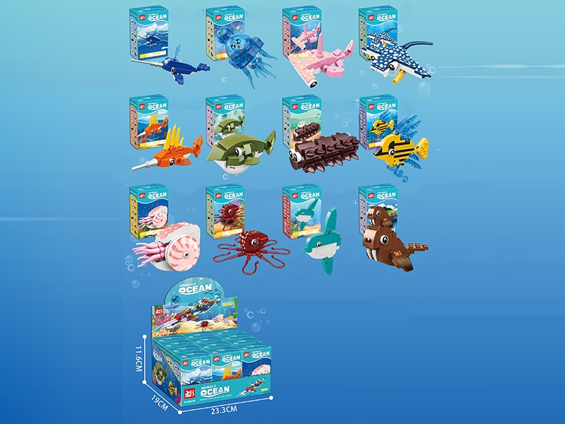 Building Blocks: 12-In-1 Animal Ocean
