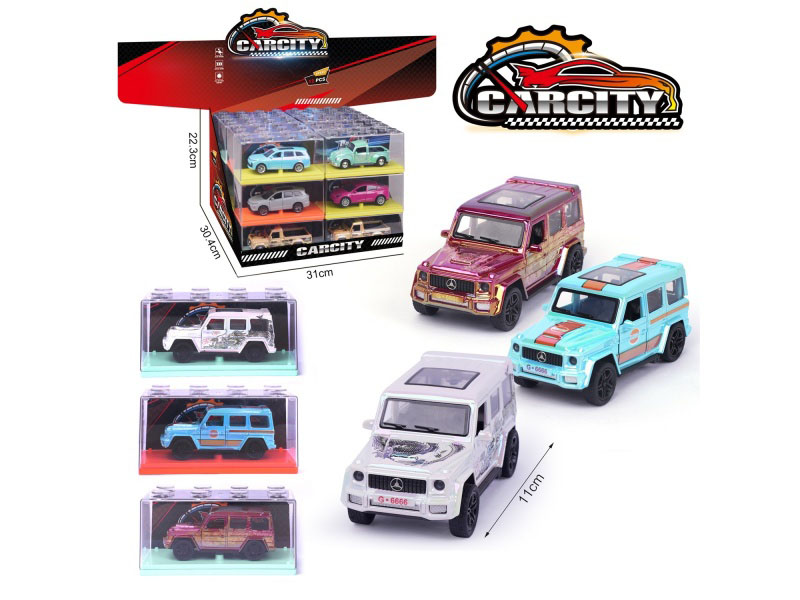 1:36 Colorful Huili Alloy Car Mercedes-Benz G-Class Phantom Bay Blue/White/Red Mixed Color