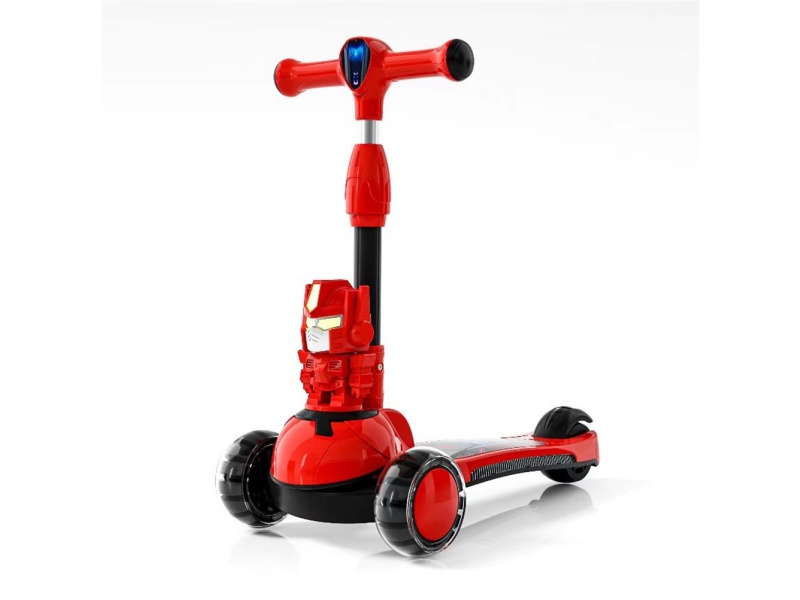 Cartoon One-Button Foldable Scooter For Kids