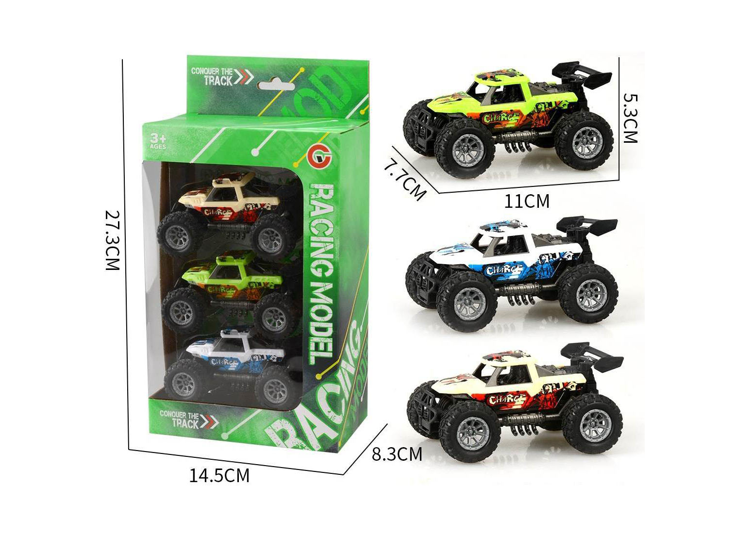 Three Off-Road Vehicles Equipped With Inertial Frames And Wheels