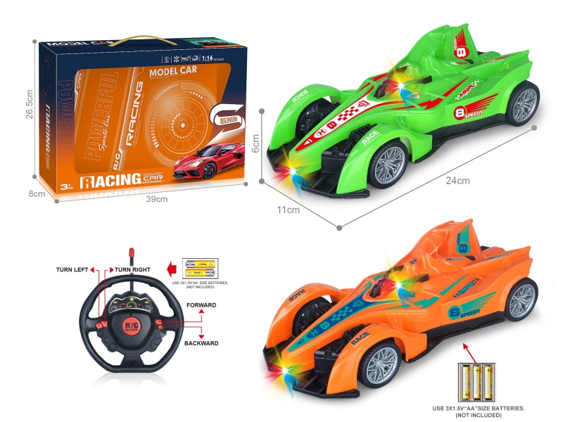 27Mhz 1:16 Four-Way Car With Headlight Spray Paint F1 Equation Remote Control Racing Car (Without Power Included)
