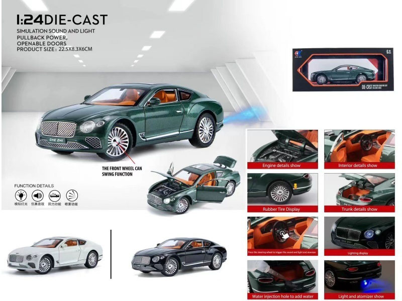 1:24 Bentley Continental Spray (With A Spray Bottle And 3 Aa Batteries)