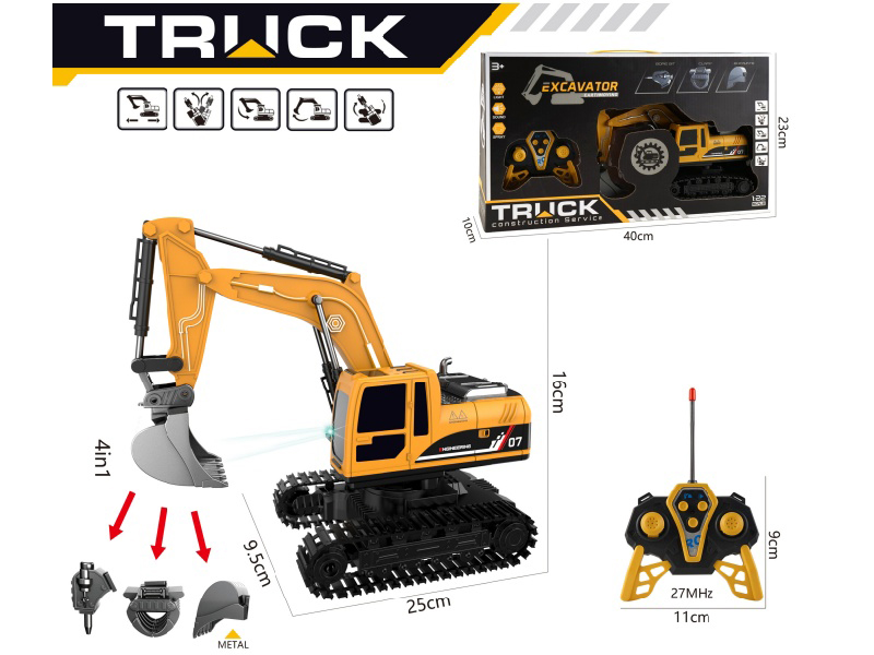 1:22 6CH R/C 4 In 1 Engineering Truck With Lights
