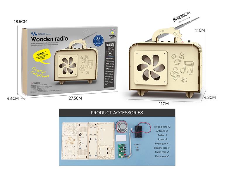 Wooden Science Experiment Toy - Radio 33pcs