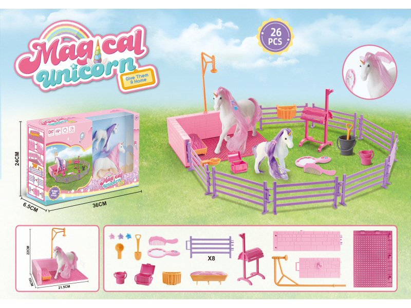 The Bathing Scene Of Big And Small Unicorns