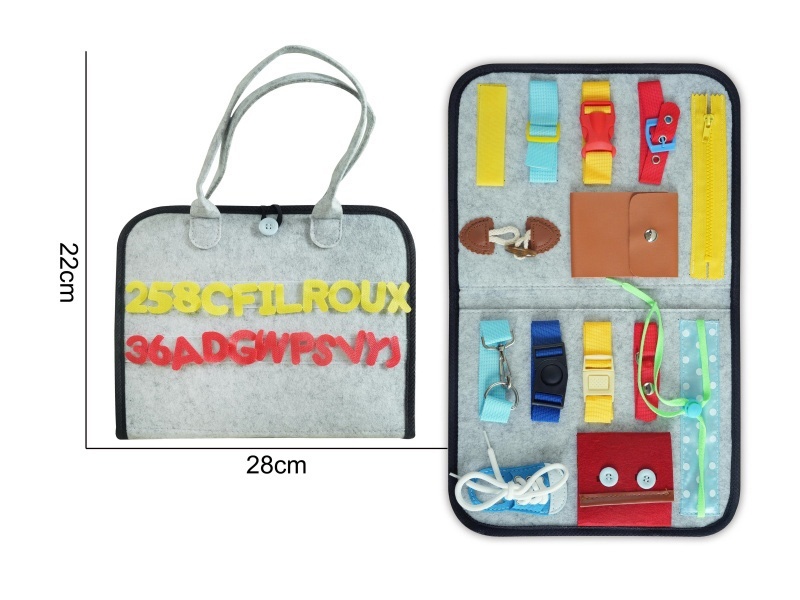 Montessori Early Childhood Education And Intelligence Development - Felt Single-Page Grey Busy Board