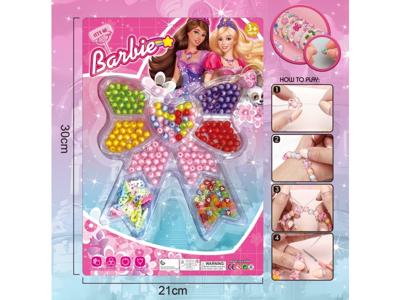 BaBy Diy Beaded Jewelry Bow With Multiple Colored Beaded Ribbons And 2 Threads