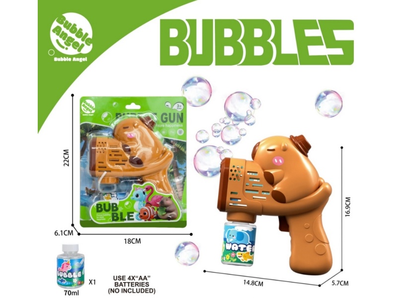 Brown Kapibara Bubble Gun With 5 Holes Of Light