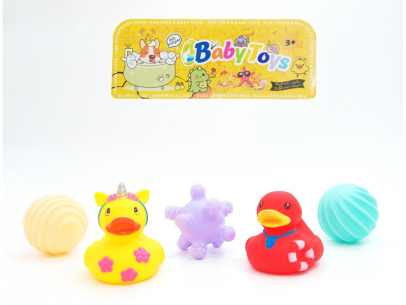 Vinyl Dress Up Duck Pinch Ball Set With Bb Whistle