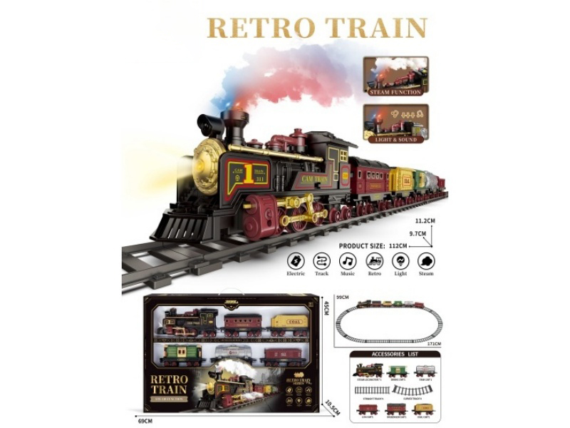 Retro Electric Track Steam Train