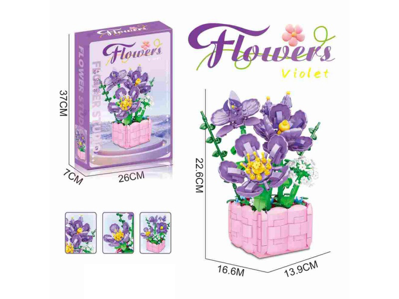 Building Block Violet 583Pcs- Flower Series