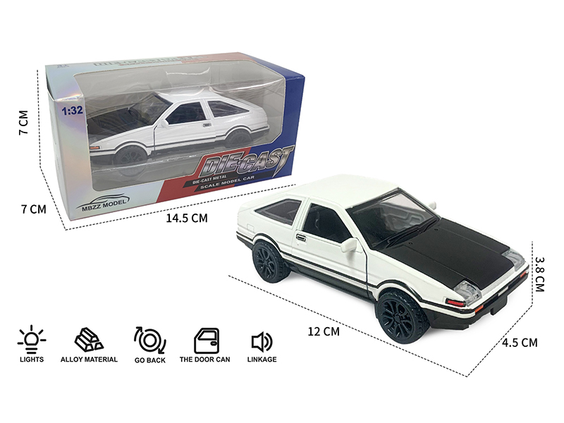1:32 AE86 Pull Back Alloy Car With Sound And Lights
