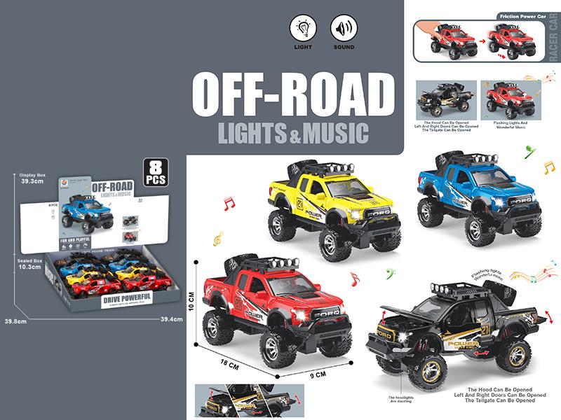 Friction Ford Off-Road Vehicle With Sound And Lights 8PCS/Box