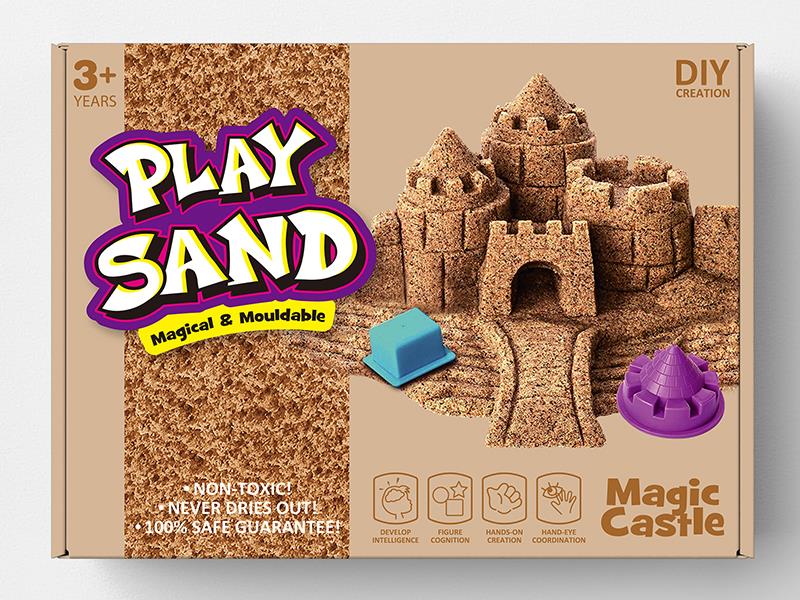 Castle Space Soil Play Set(750g Sand/3 Colors + Accessories)