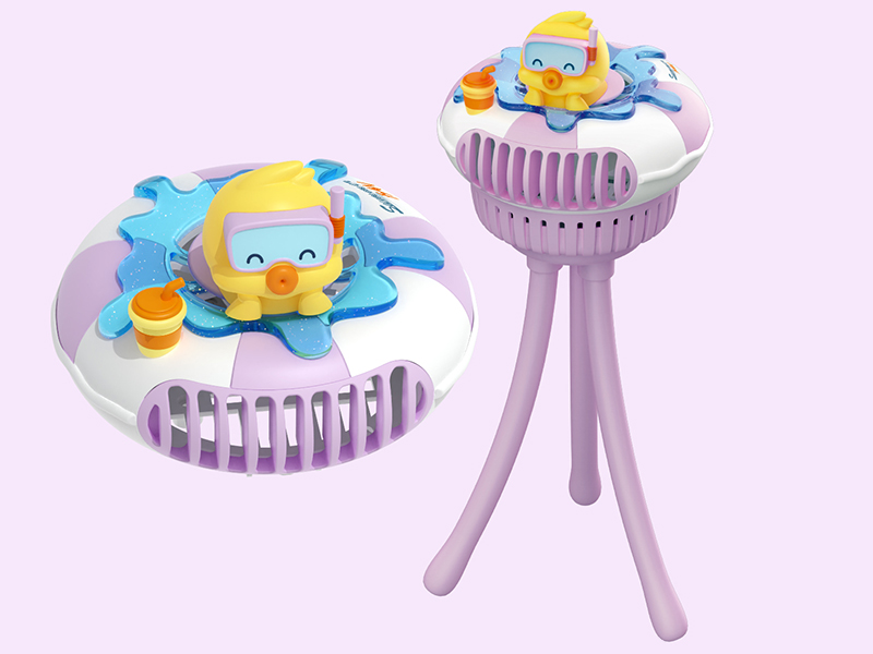 Cute Pet Swim Ring Stroller Fan(Duck)