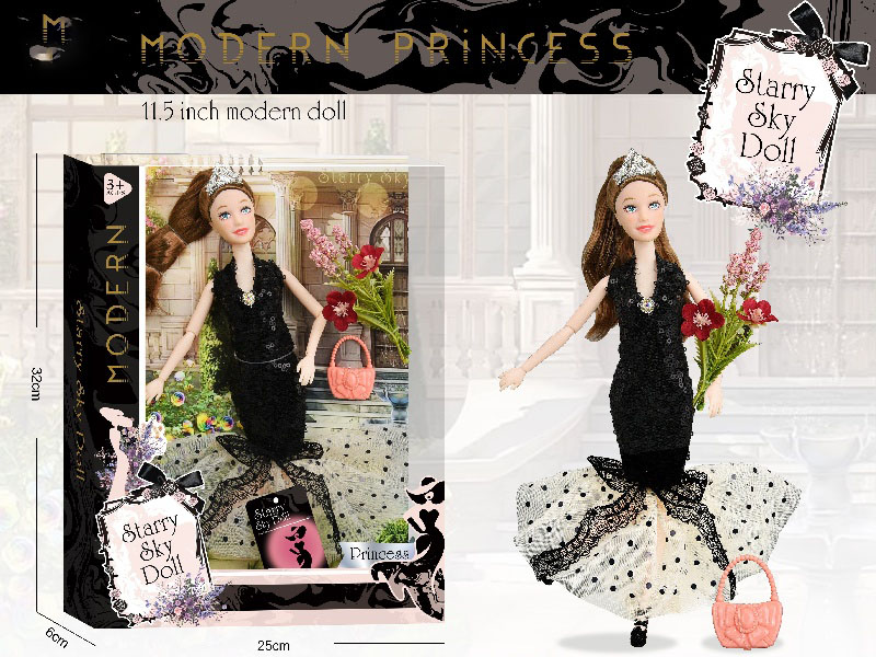 11.5-Inch 11-Joint Diamond Doll - Paired With A Crown Simulation Bouquet Bag