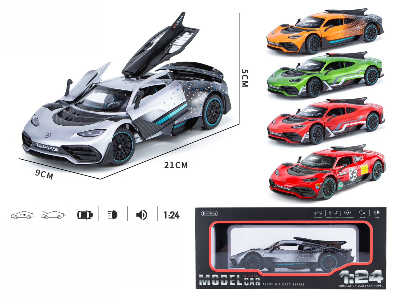 1:24 Mercedes ONE Streetcar Edition Pull Back Alloy Three-Door Car Model With Sound And Lights