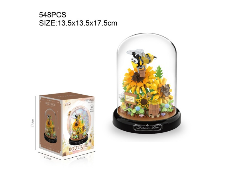 Sunflowers Building Blocks(With Transparent Cover + Black Base)548pcs