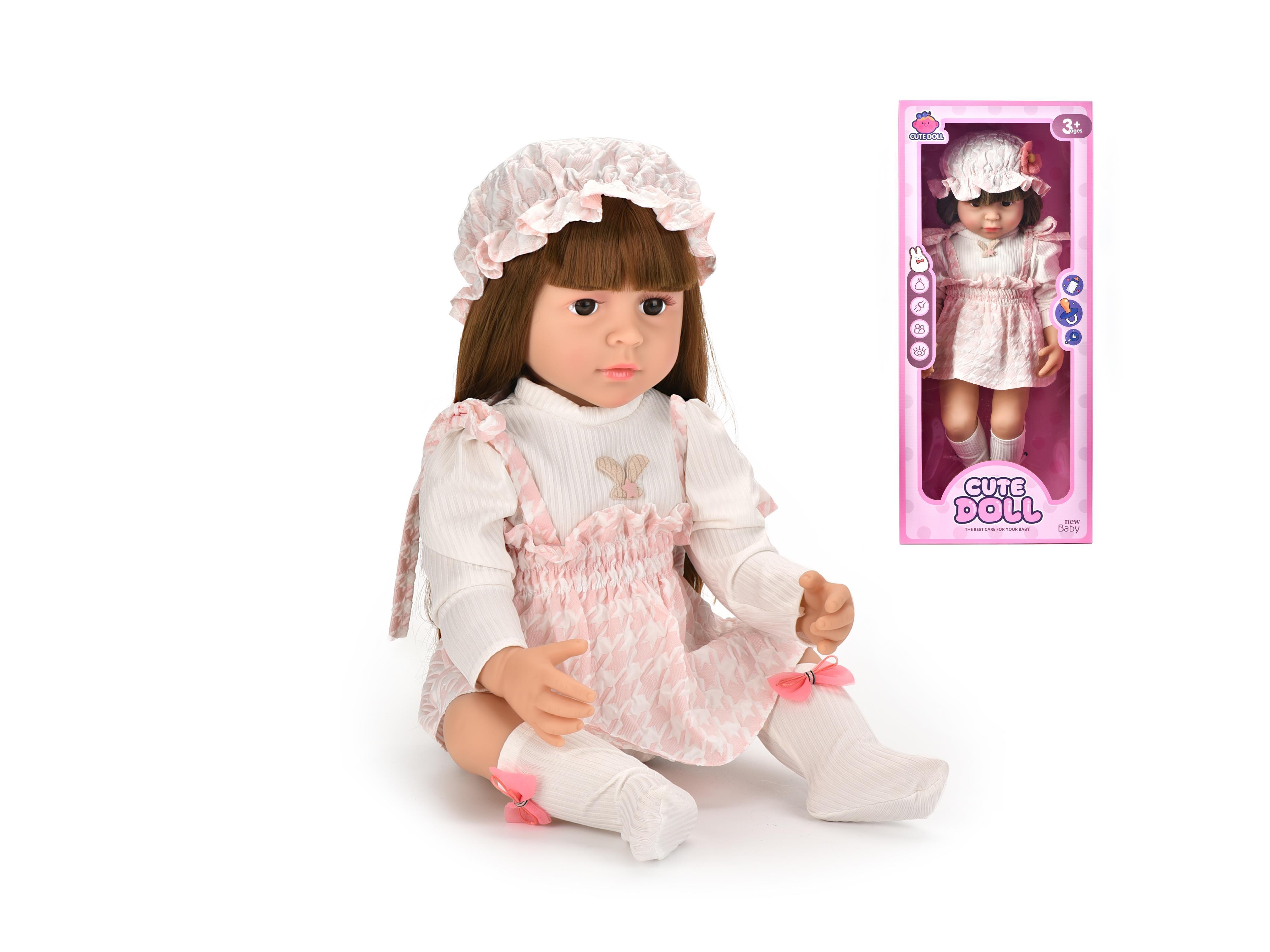 60Cm Reborn Doll, 22-Inch Simulated Baby, Soft Rubber, Fully Lined