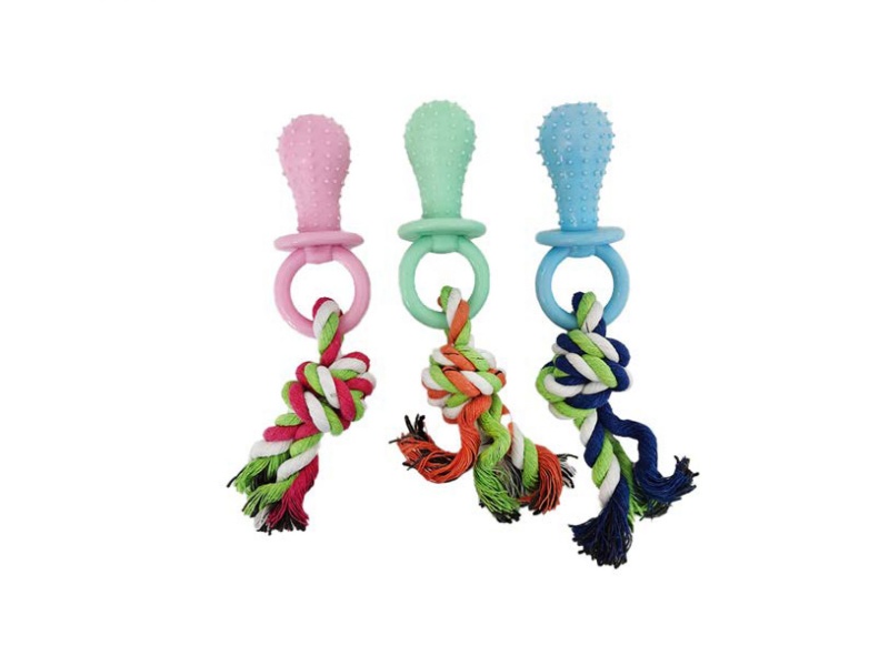 Knot-Tied Bright-Colored Pacifier Pet Toy