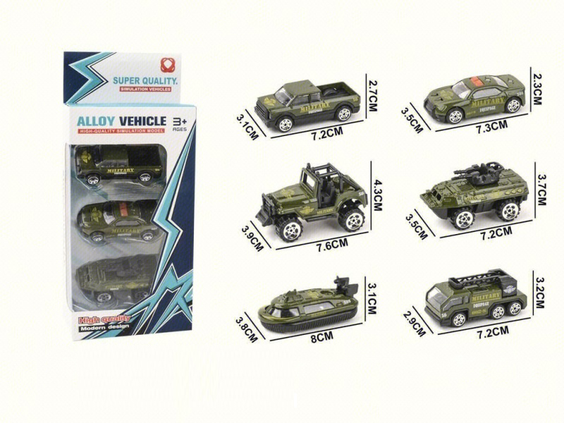 3 Pieces Of Sliding Military Alloy Vehicles