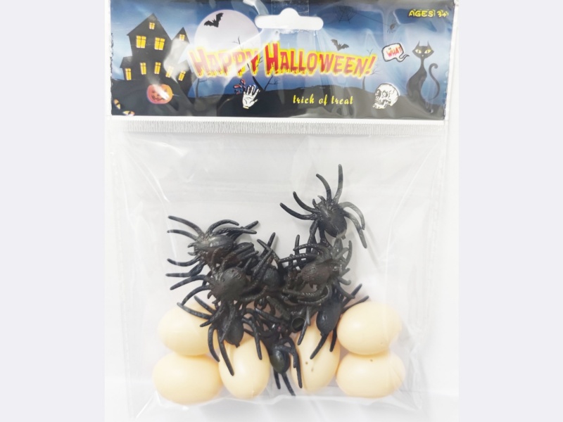 Halloween Easter Spider Point Eye + Small Eggs, Small Spider 12Pcs Small Eggs 6Pcs