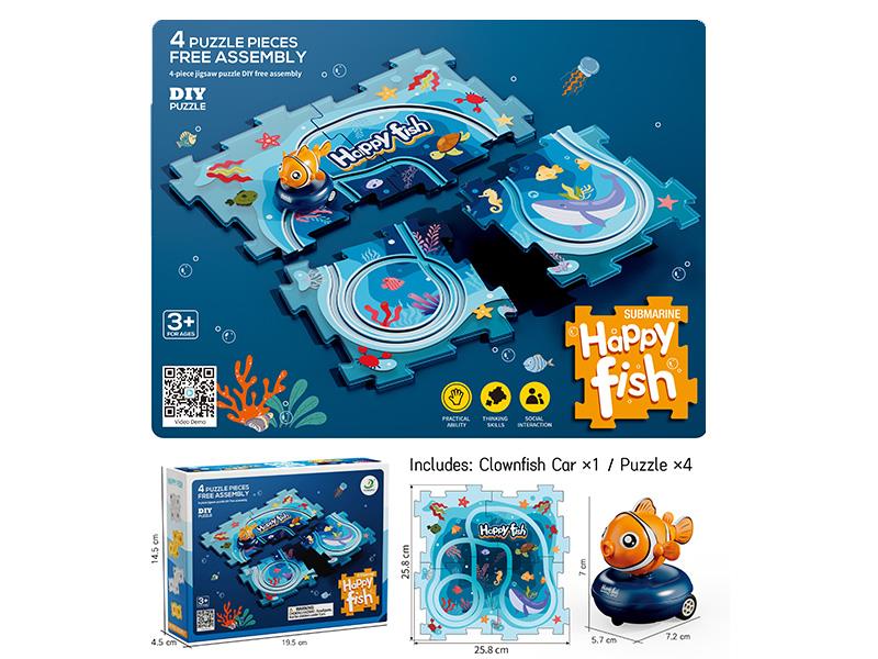 Electric Clownfish Car Puzzle Track Toys