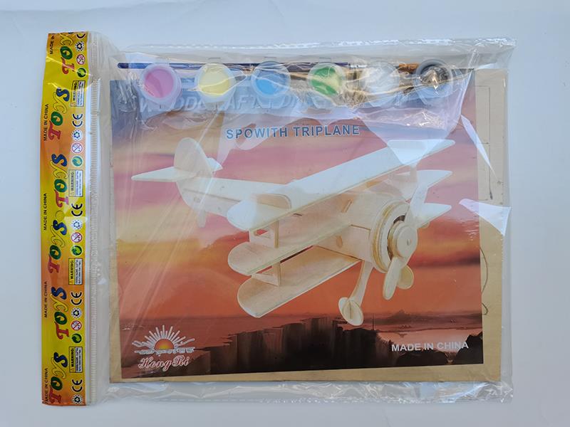 3D Wooden Puzzle DIY Color Drawing Toy