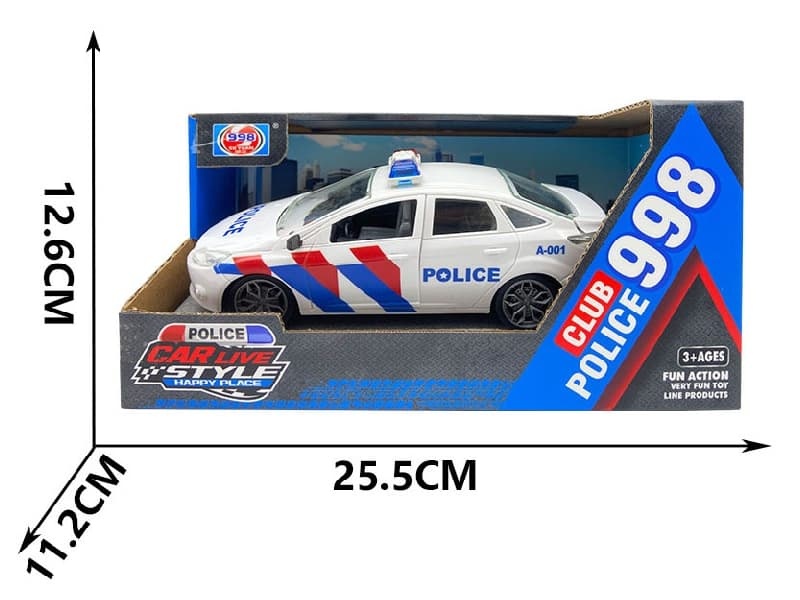 4 Open The Door Friction Police Car With Light