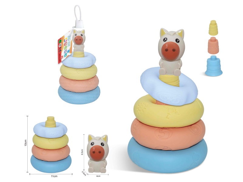 Soft Rubber Stacking Ring Finger Doll Set(Horse) 8PCS