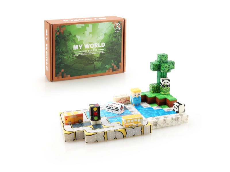 Building Blocks: 2.5Cm Road Traffic Set (150 Magnetic Blocks)