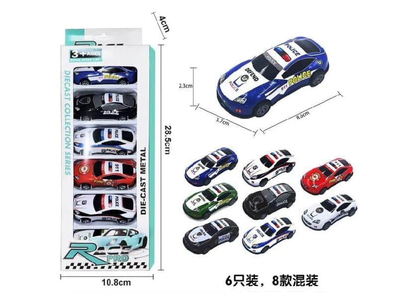 Pull Back Die-Cast Police  Car