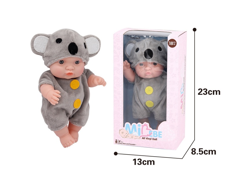 8-Inch Doll With Vinyl (Grey Koala)