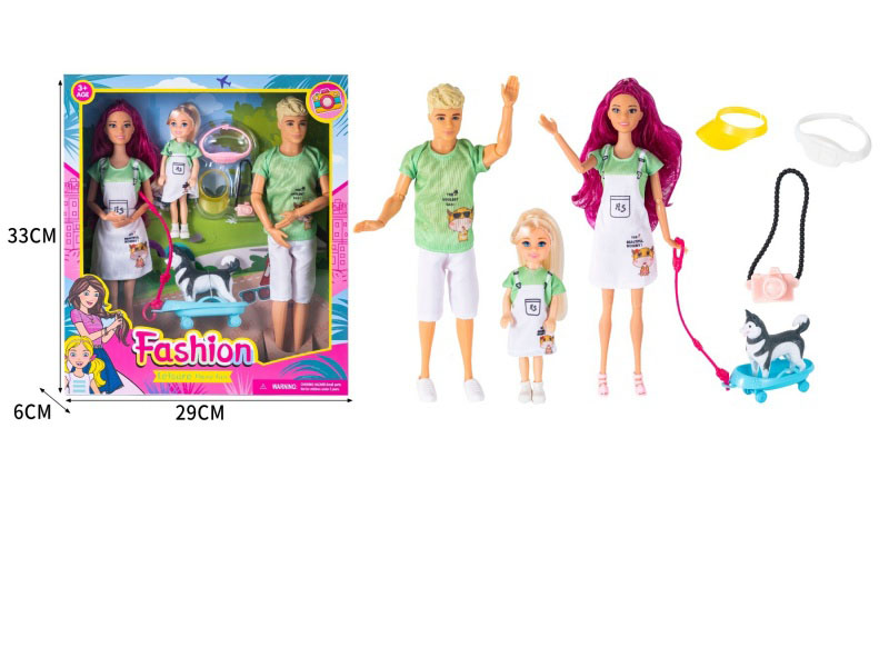 11.5-Inch 11-Joint Heavy Body + 5-Inch Solid Little Kelly With Camera, Sun Hat, Waist Bag Vacuum-Formed + Plastic Dog Cart