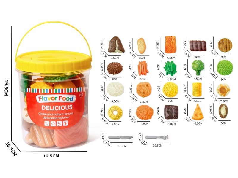 Artificial Food Play House Food Set (22 Pieces)