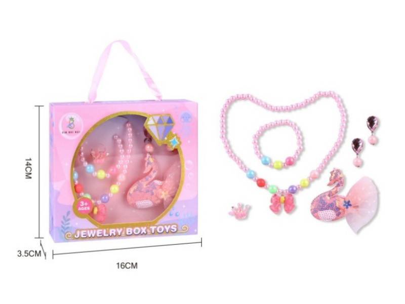 Girls' Accessories - Necklace + Bracelet + Ring + Ear Clips + Hair Clip Gift Box Set