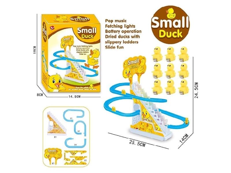 Yellow Baby Duck Climbing Stairs