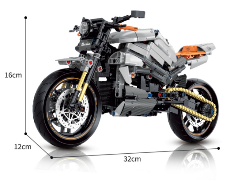 Building Blocks: 1:8 Technology Motorcycle Series - Nuodun 574 Pieces