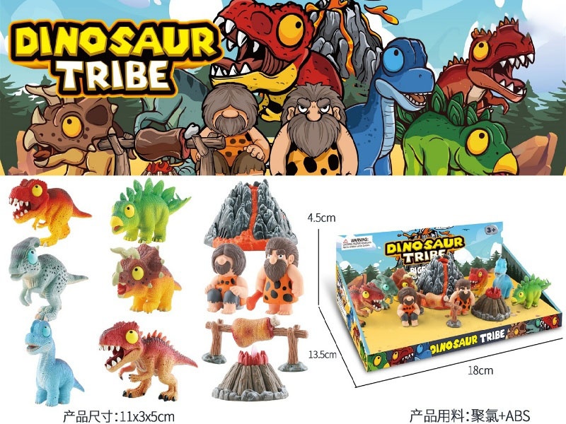 Cartoon Dinosaur Scene Set