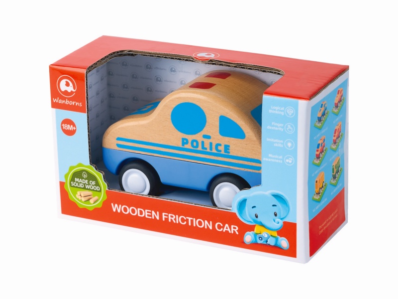 Wooden Mini Police Car With Music And Lights