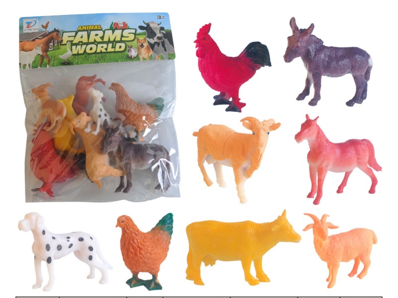 Pvc Simulated Farm Animal 8Pcs