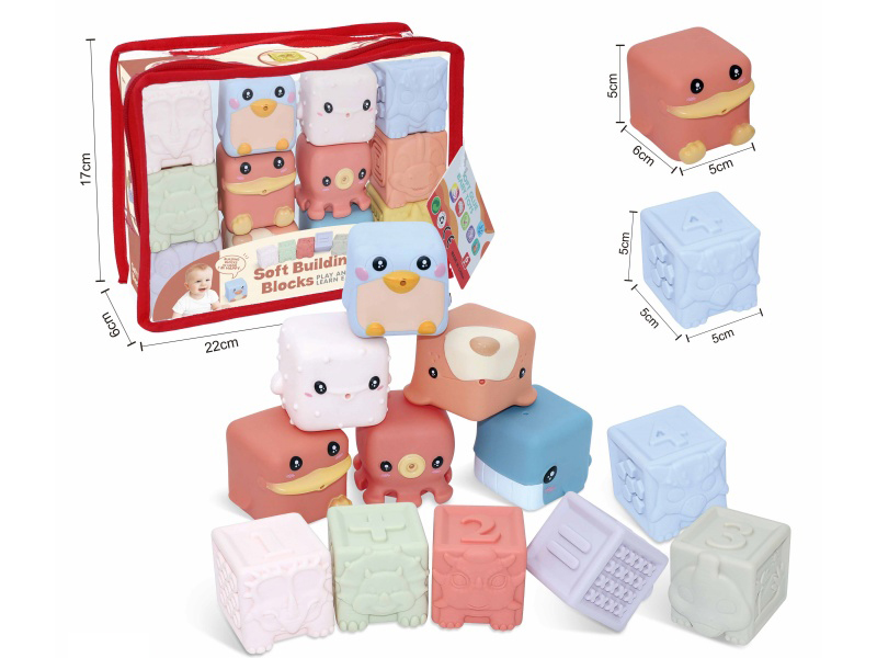 Sea Animal & Dinosaur Numbers Soft Building Blocks 12PCS