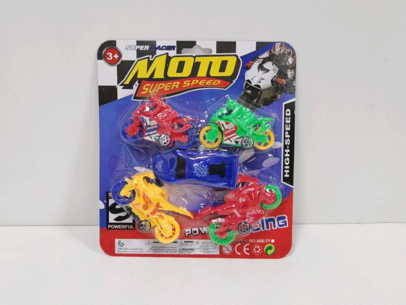 Sliding Solid-Color Sports Motorcycle (5 Pieces)