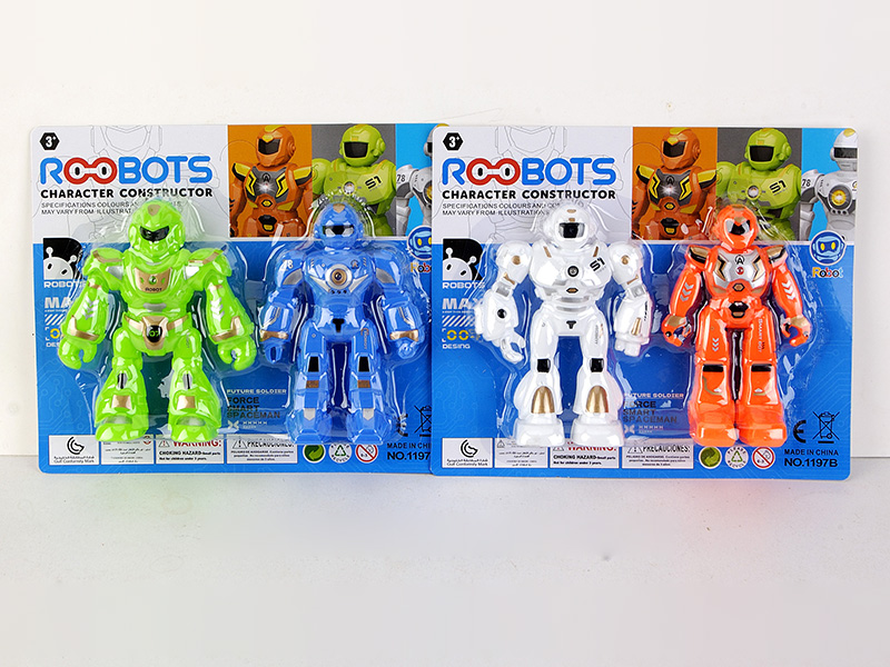Robot Toys With Lights 2pcs