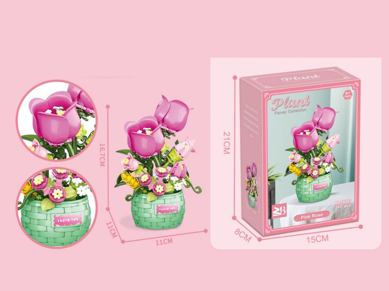 Building Blocks: Pink Rose 223 Pieces