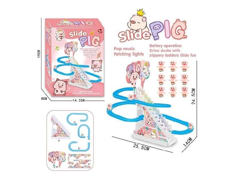 Small Pig Climbing Stairs