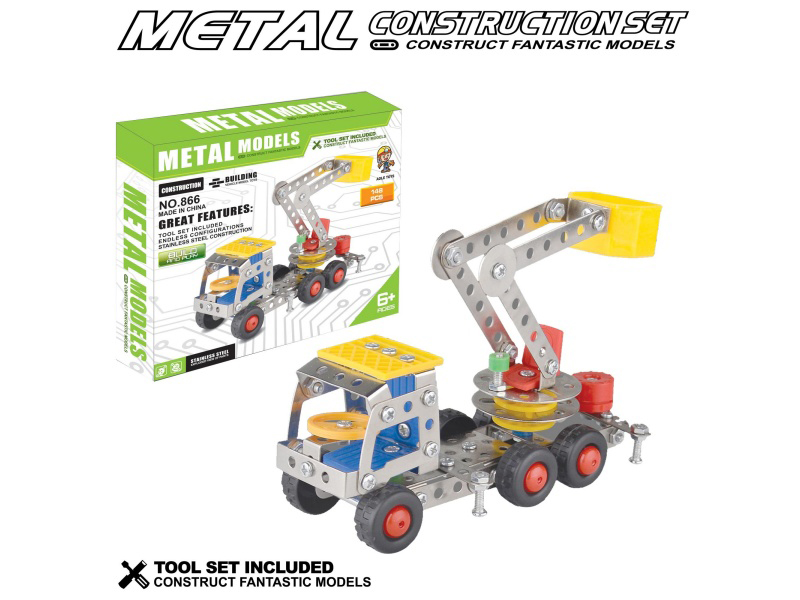 Metal Assembly Building Blocks - Engineering Rescue Vehicle 154 Pieces