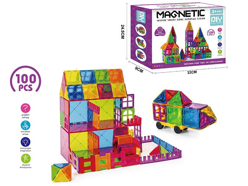 7.5cm Colorful Magnetic Building Blocks 100pcs